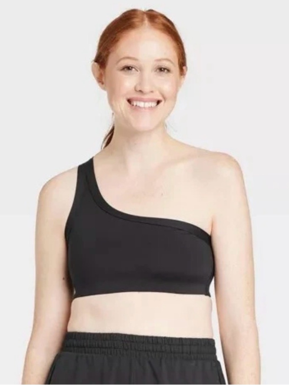NWT All in Motion Brushed Sculpt Asymmetrical Sports Bra Black 2X